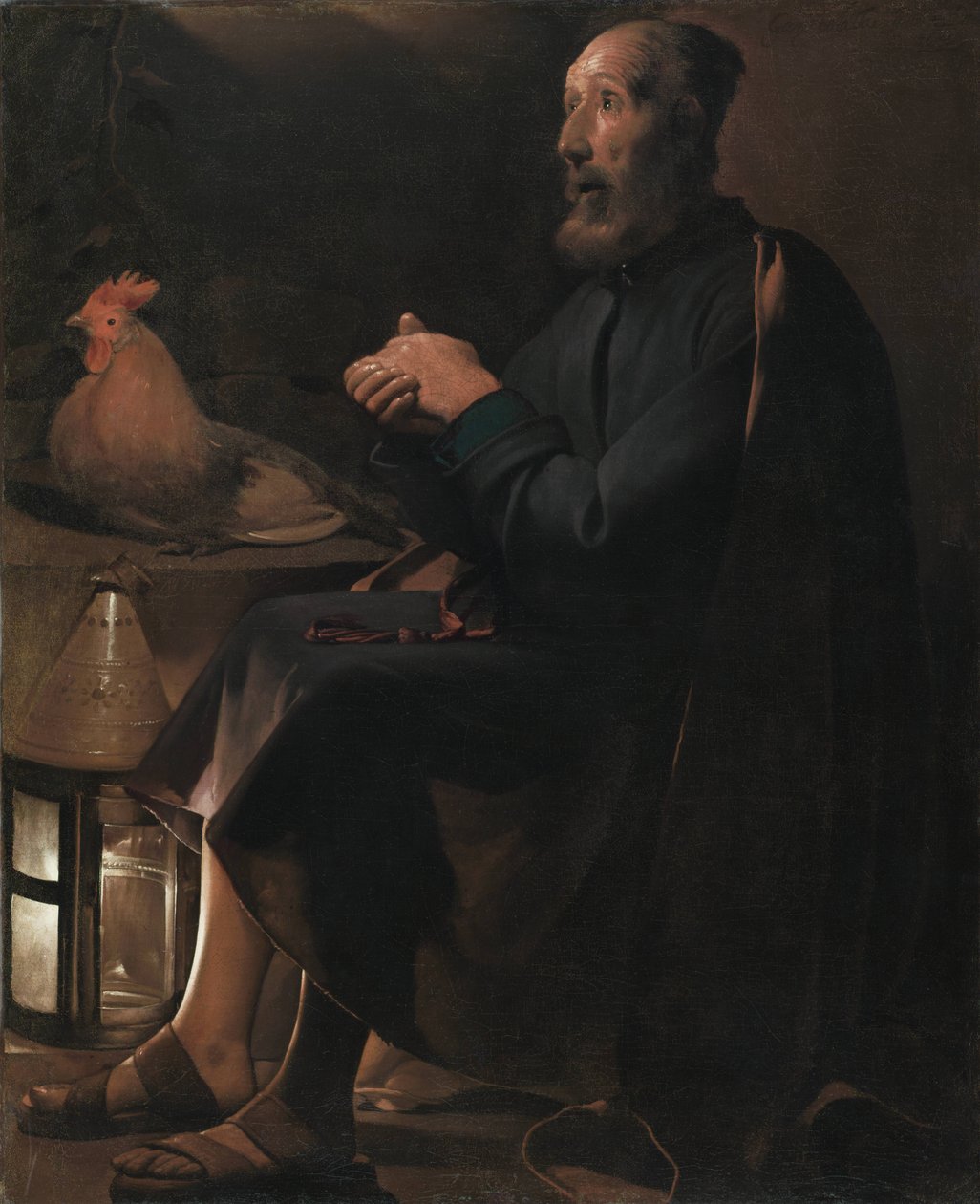 Franska: Les larmes de Saint-Pierre Saint Peter Repentant av Georges de La Tour