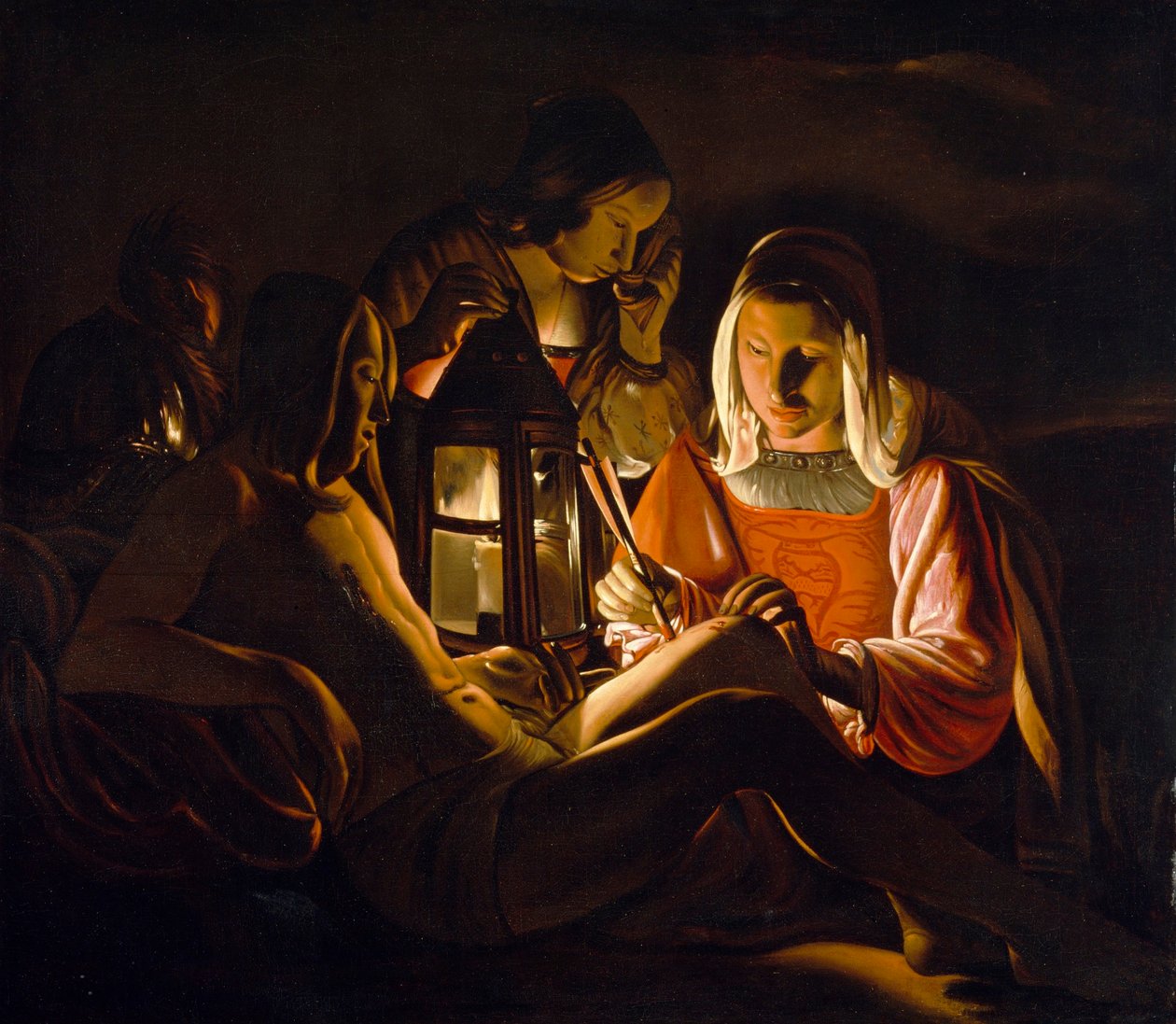 Sankt Sebastian vårdas av Sankt Irene av Georges de La Tour