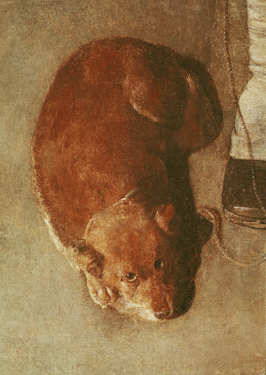The Hurdy Gurdy Player med sin hund, ca 1620 (detalj) (se även 67918) av Georges de La Tour