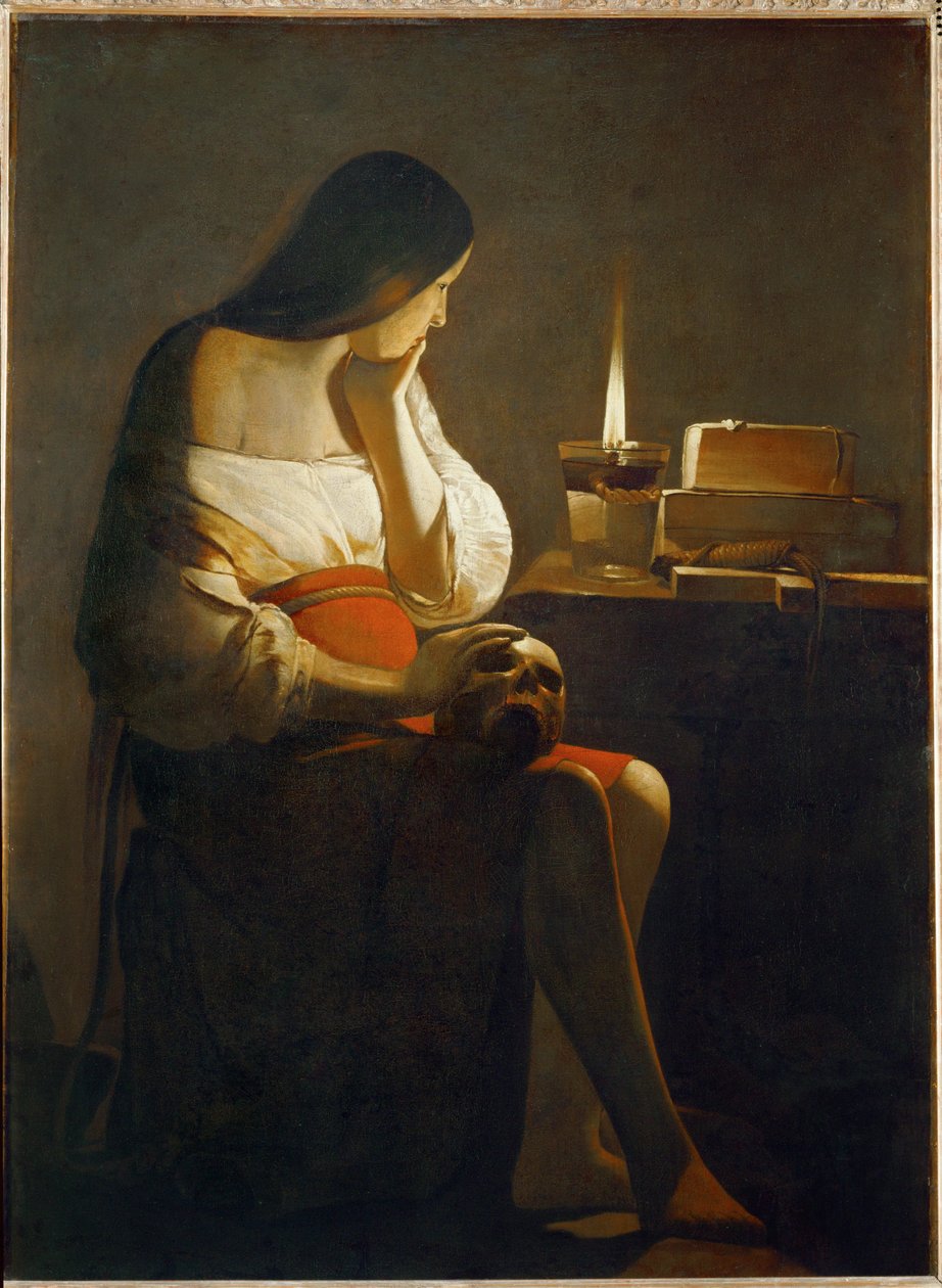 La Madeleine a la Veilleuse - Magdalena med nattljuset ... av Georges de La Tour