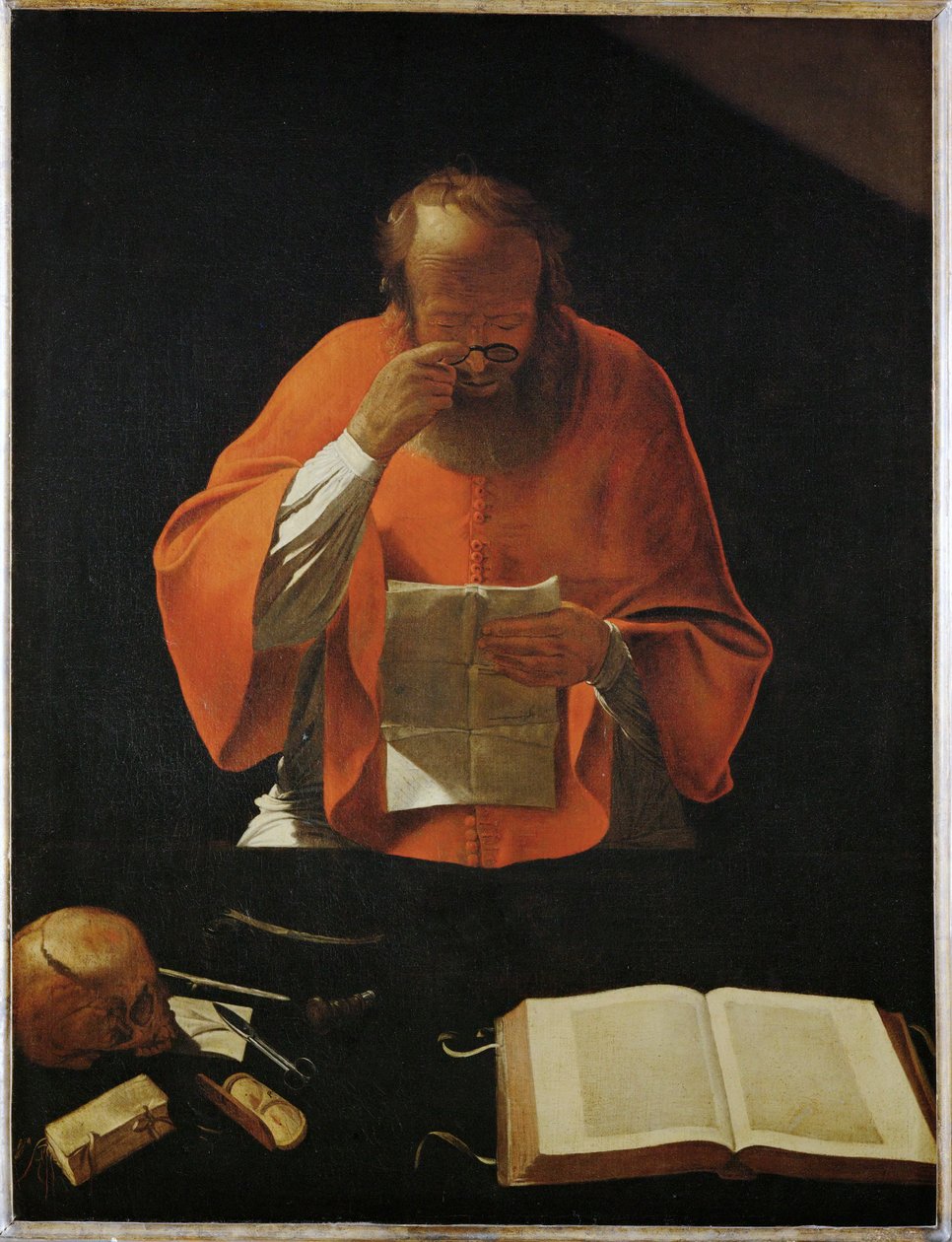 Saint Jerome lisant - Saint jerome läsning ... av Georges de La Tour