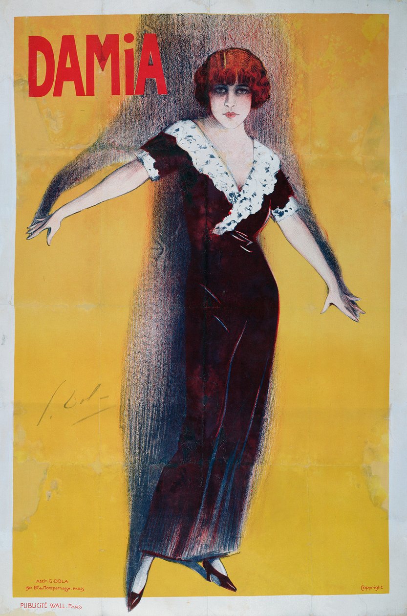 Damia reklamaffischer (1889-1978) av Georges pseudonym of Edmond Vernier Dola