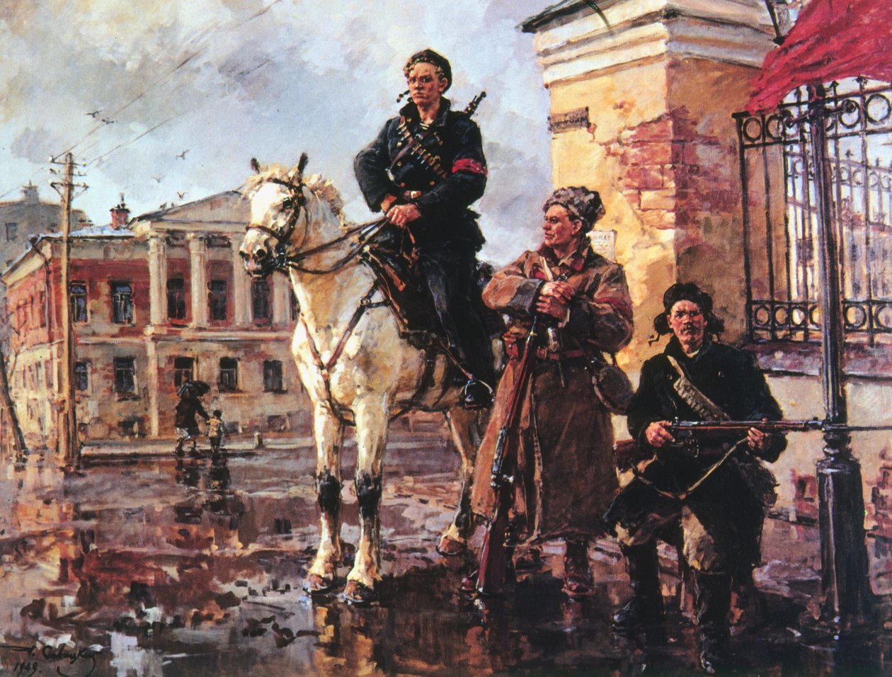"Oktoberrevolutionens första dagar", Ryssland, 1917 1949 av Georgi Savitsky