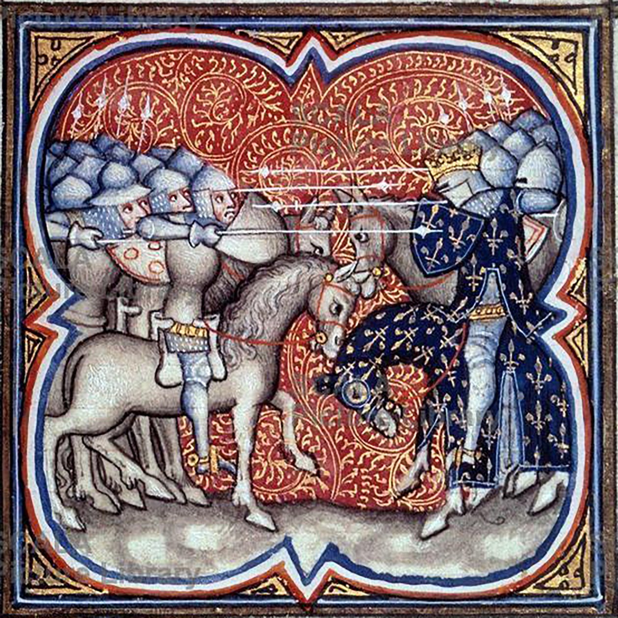 Charles Martel kämpar mot saracenerna vid Tours-Poitiers år 732, Great Chronicles of France (27408010460) av Georgia Levan Ramishvili from Tbilisi