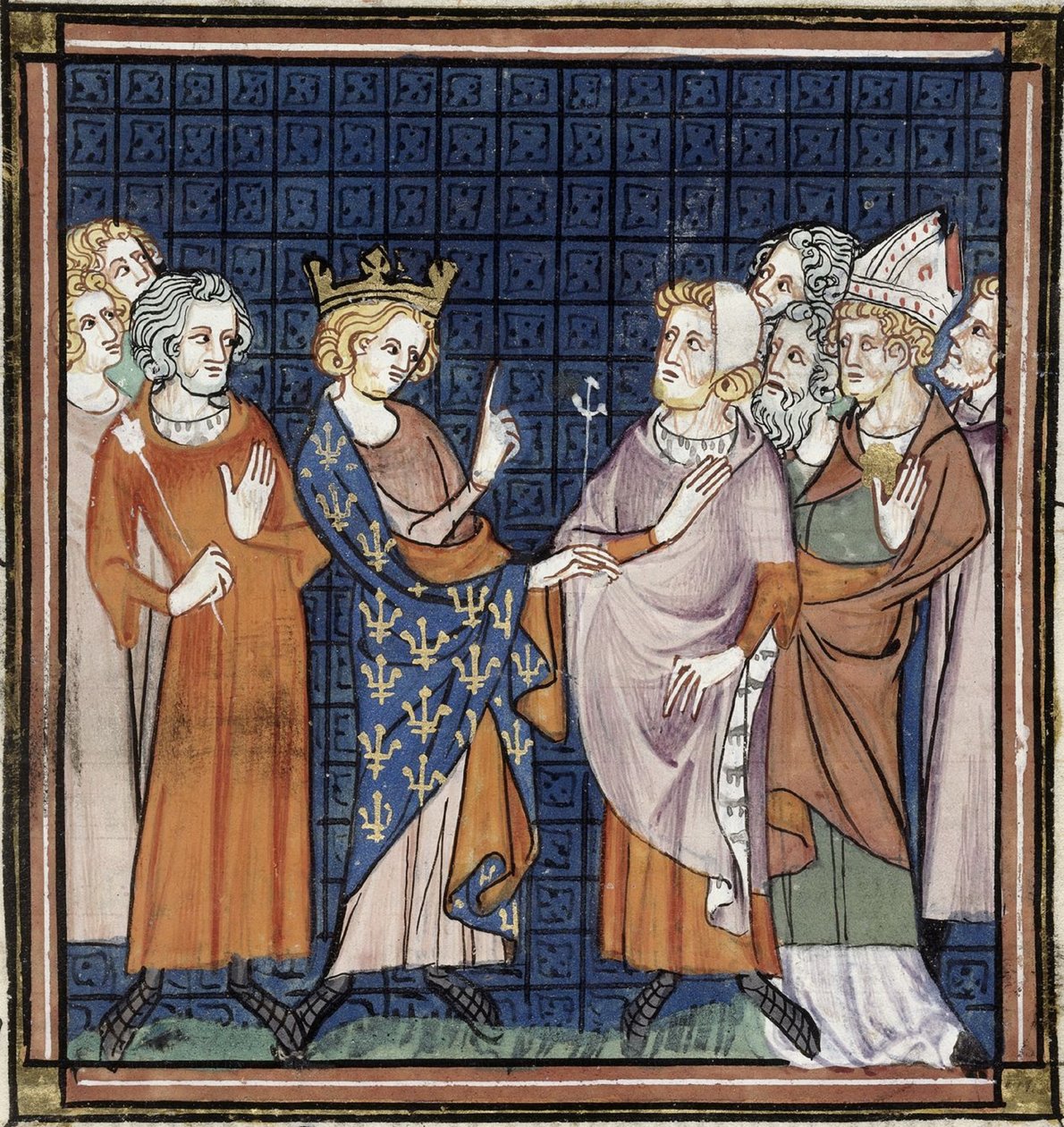 Rådet i Reims, Grandes chroniques de France, Royal 16 G VI f.258, ca 1332-1350 (22093699984) av Georgia Levan Ramishvili from Tbilisi