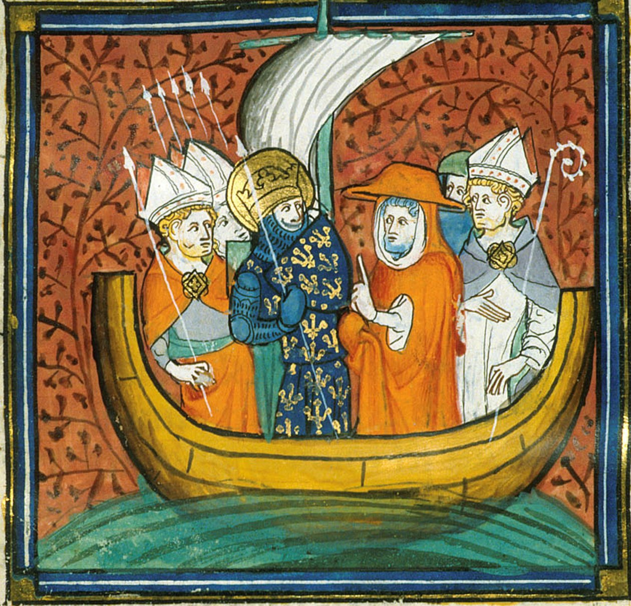 Rådet ombord på ett fartyg, från Chroniques de France ou de St Denis, 1300-talet (22528511880) av Georgia Levan Ramishvili from Tbilisi