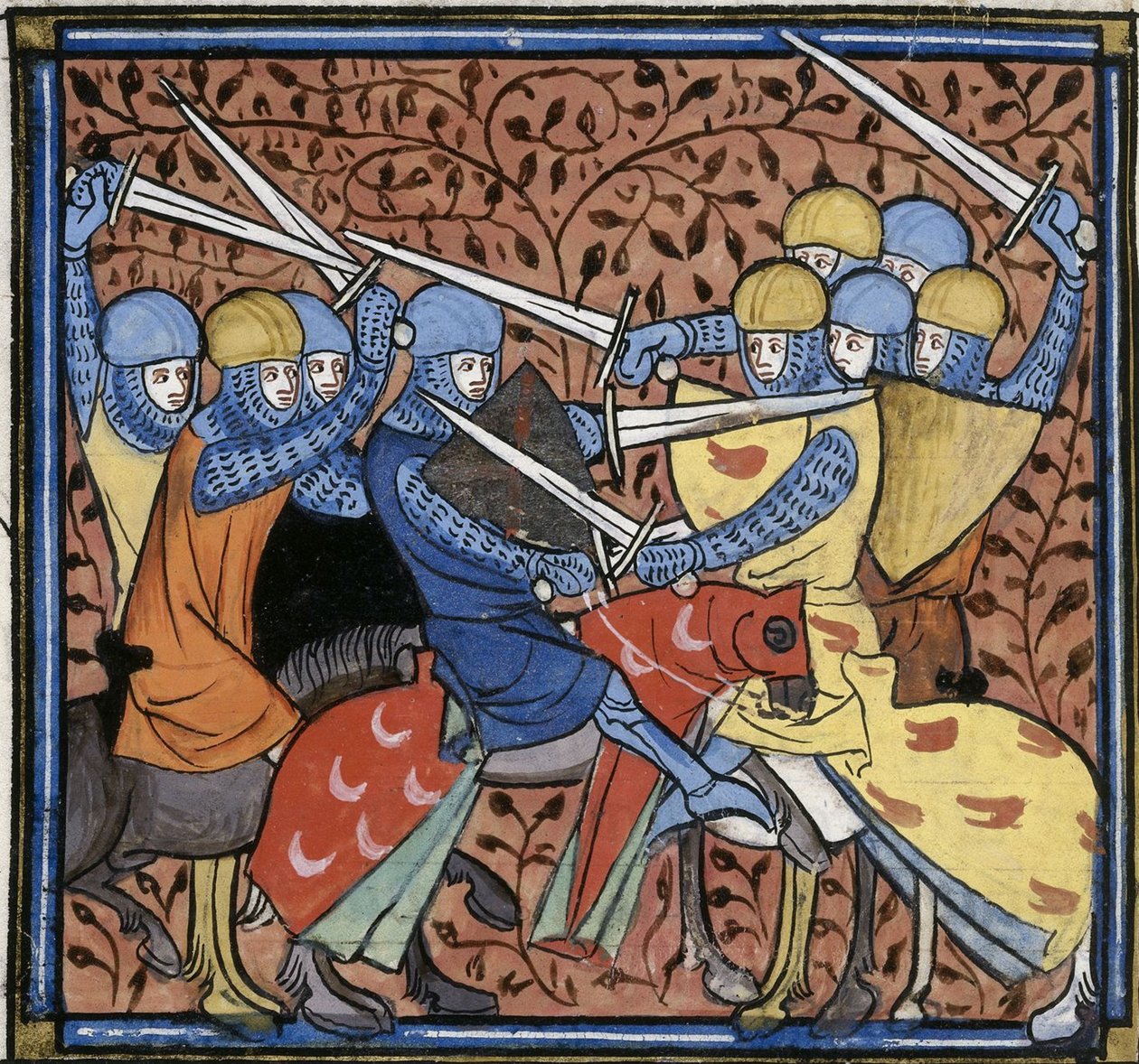 Ebroin besegrar Austrasierna, från Les Grandes chroniques de France, Royal 16 G VI f.114v, ca 1332-1350 (22528516520) av Georgia Levan Ramishvili from Tbilisi