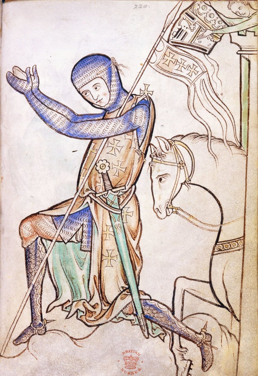 Knäböjande riddare från Westminster Psalter, 1200-talet (29372750322) av Georgia Levan Ramishvili from Tbilisi