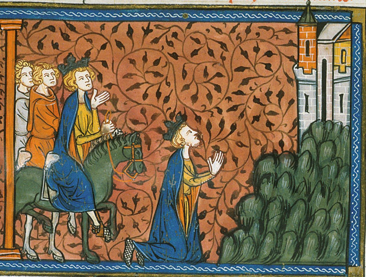 Ludvig IX på pilgrimsfärd till Nasaret, från Chroniques de France ou de St Denis, 1300-talet (22528526100) av Georgia Levan Ramishvili from Tbilisi