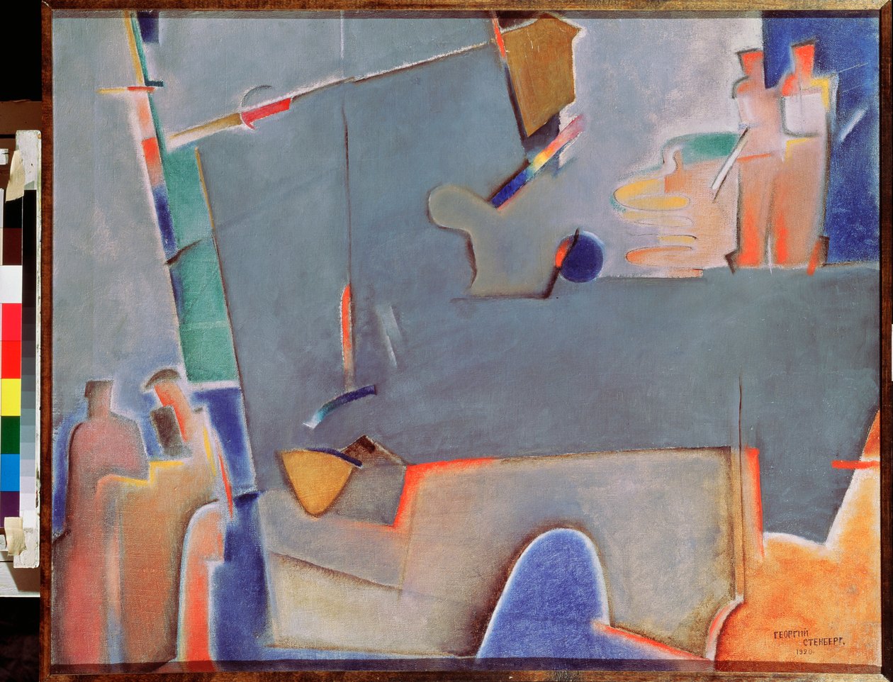 Lyftkranen - målning av Georgi Avgustovich Stenberg (1900-1933), olja på duk av Georgii Avgustovich Stenberg