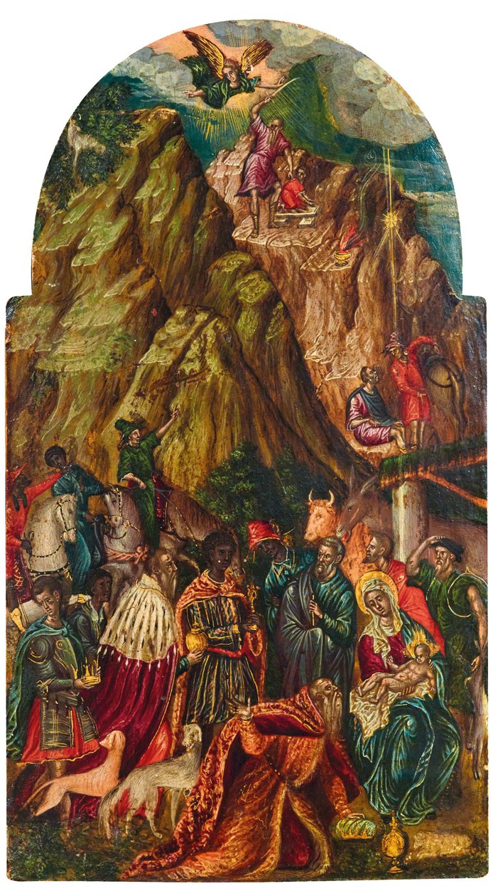 Isaks offer och de mäns tillbedjan, 1500-talet. av Georgios Klontzas