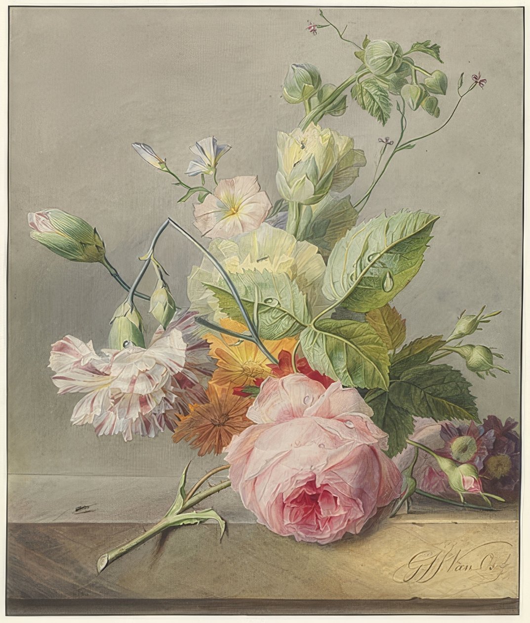 Stilleben med blommor. Omkring 1800-25 av Georgius Jacobus Johannes van Os