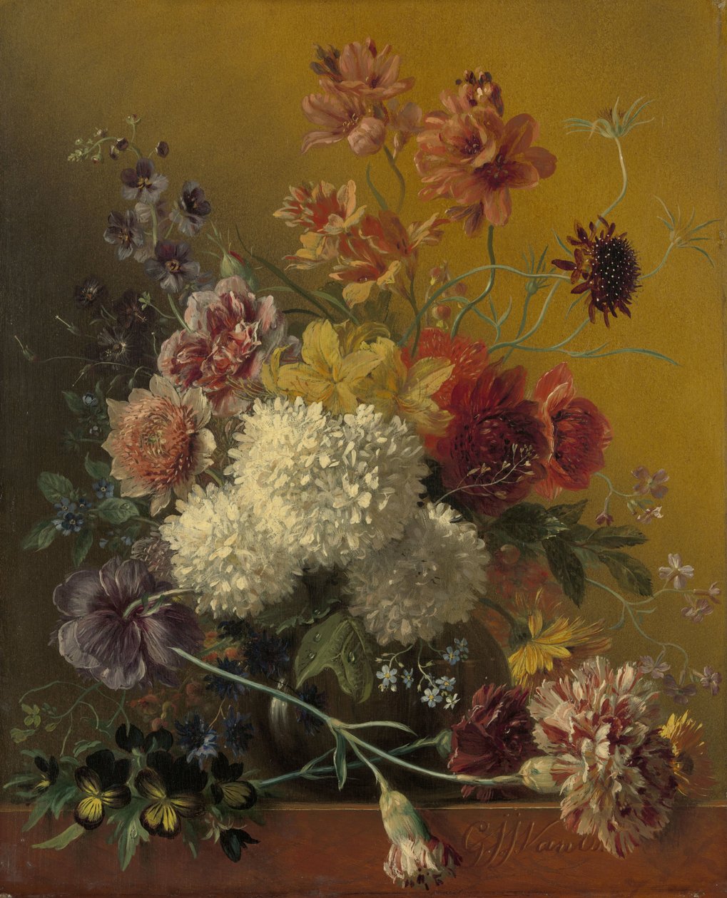 Stilleben med blommor av Georgius Jacobus Johannes van Os
