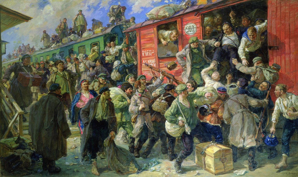 Spontant frigivning av den tsariska väpnade styrkan 1917 av Georgiy Konstantinovich Savitsky
