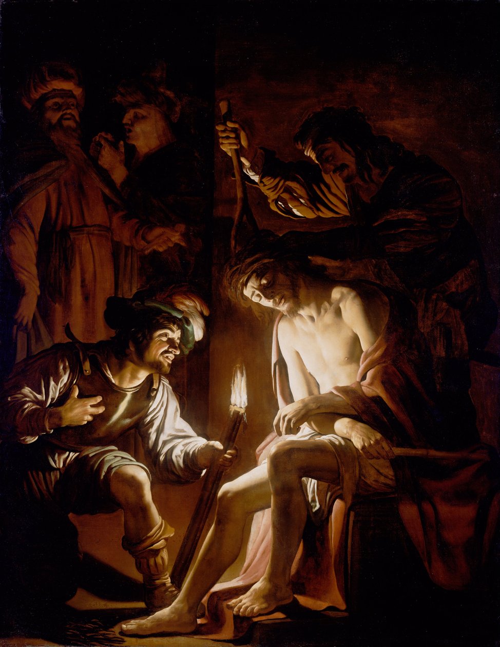 Kristus krönt med törnen av Gerrit van Honthorst