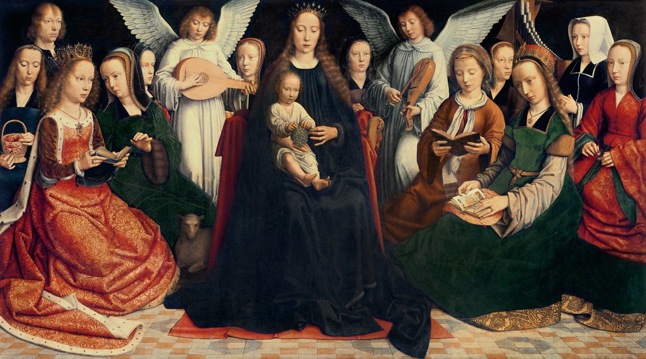 Jungfru och barn med heliga, ca 1509 (för detaljer se 281594) av Gerard David