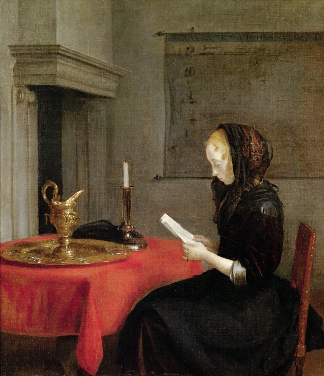 Kvinna som läser, c.1662 av Gerard ter Borch