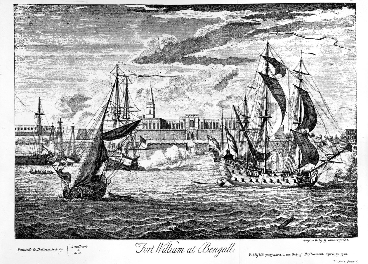 Fort William i Bengall, 1736 av Gerard Vandergucht