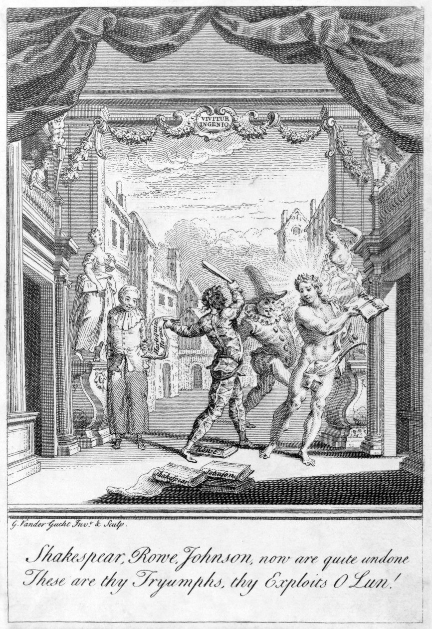 Satir på den populära scenen, 1756 av Gerard Vandergucht