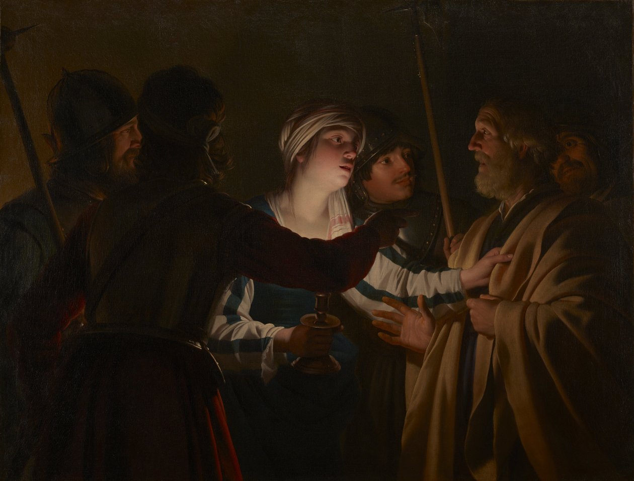 The Denial of St Peter av Gerrit van Honthorst