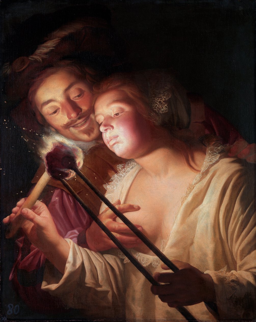 Soldaten och flickan av Gerrit van Honthorst