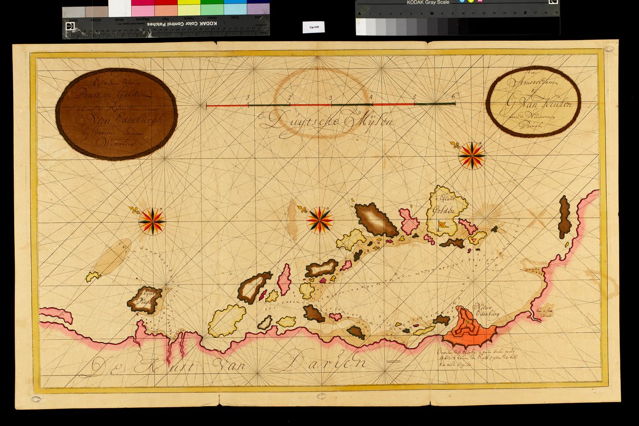 Karta över Darienbukten, 1709-13 av Gerard van Keulen