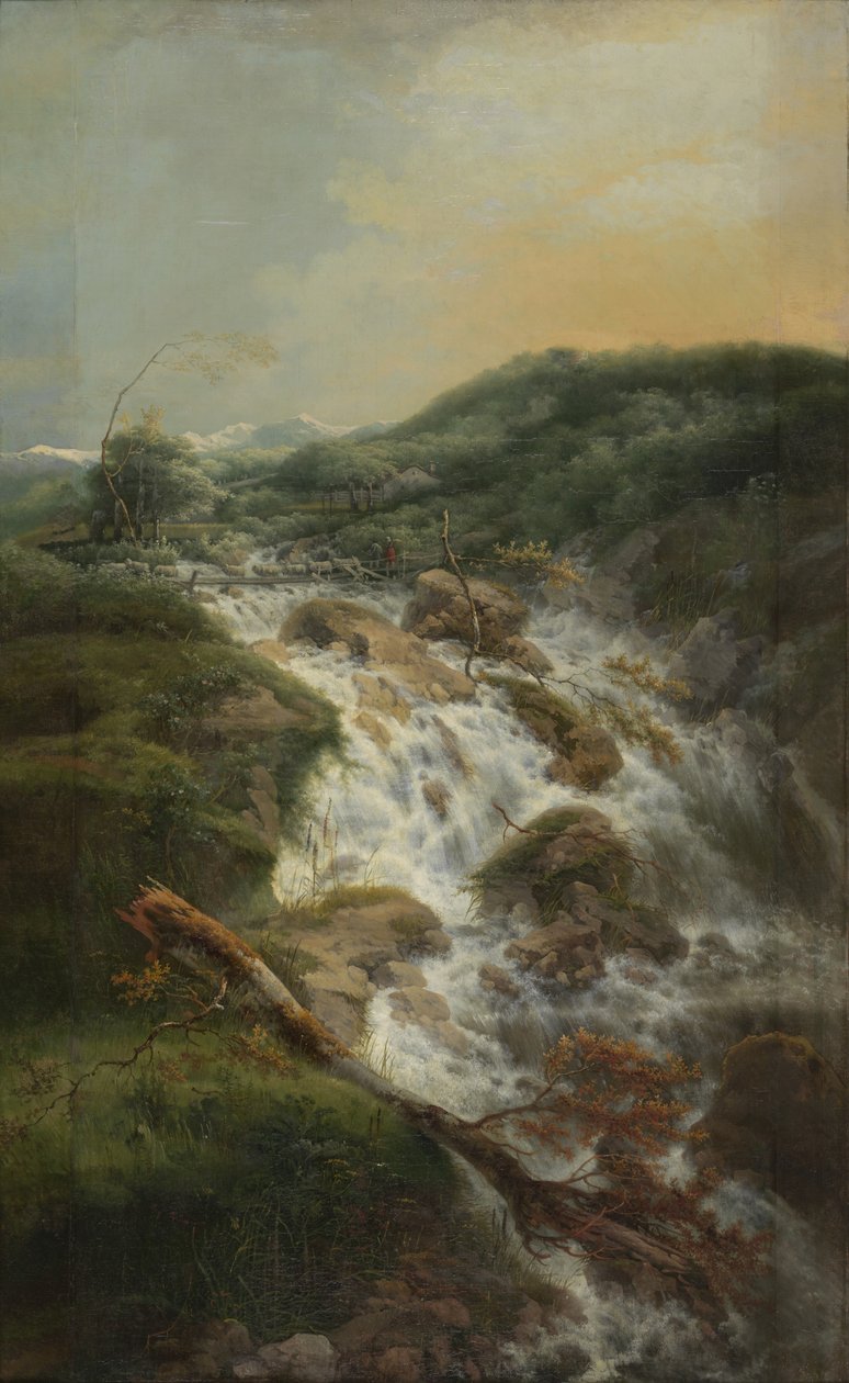 Zwitsers landschap met waterval av Gerard van Nijmegen