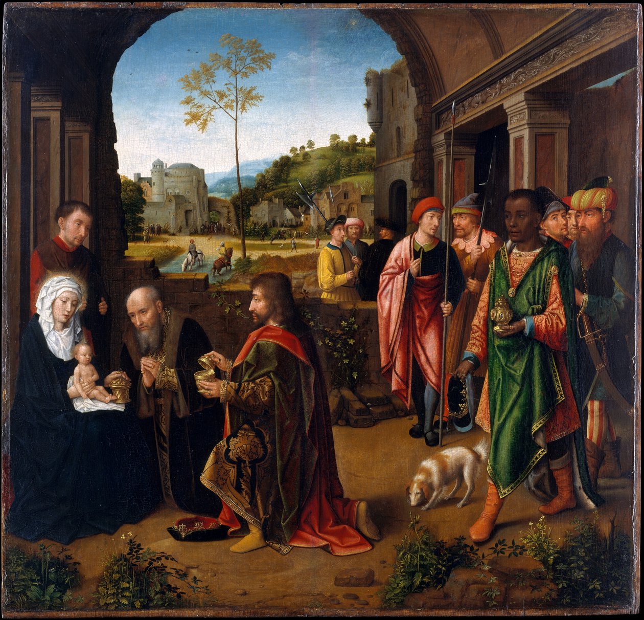 The Adoration of the Magi, c.1520 (olja på trä) av Gerard (studio of) David