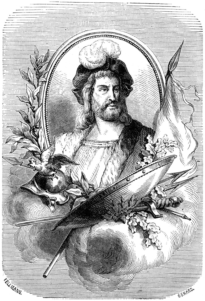 Pierre Terrail de Bayard, fransk soldat från 1500-talet, 1882-1884. av Gerard
