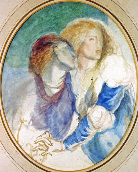 Två ansikten (akvarell på papper) av Gerard Chowne