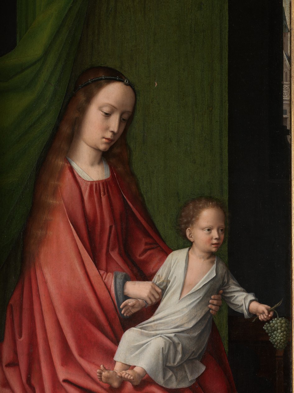 Detalj av en yttre panel av Kristi dop, ca 1502-08 (olja på panel) av Gerard David