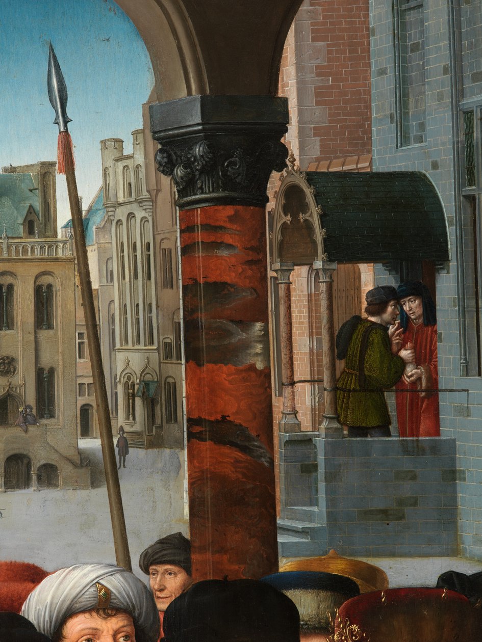 Detalj av domen av Cambyses av Gerard David