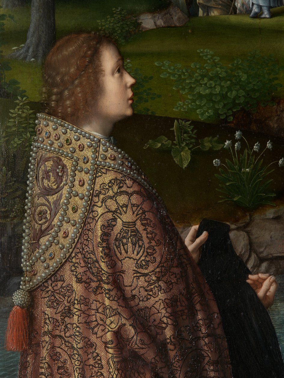 Detalj av den centrala panelen av Kristi dop, c.1502-08 (olja på panel) av Gerard David