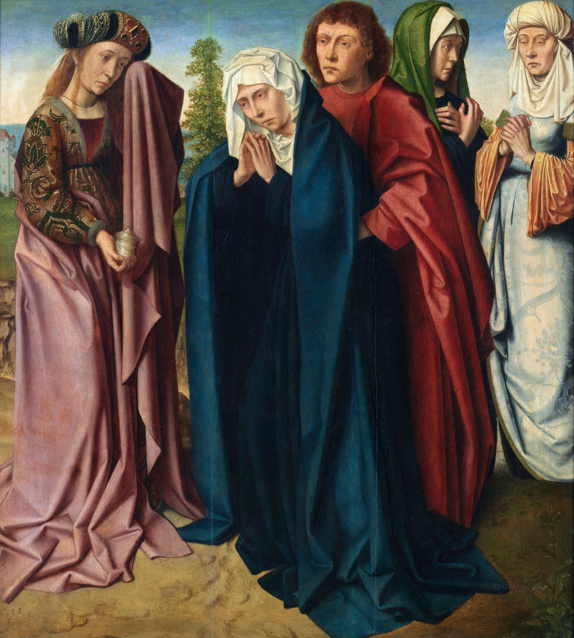 Heliga kvinnor (olja på panel) av Gerard David
