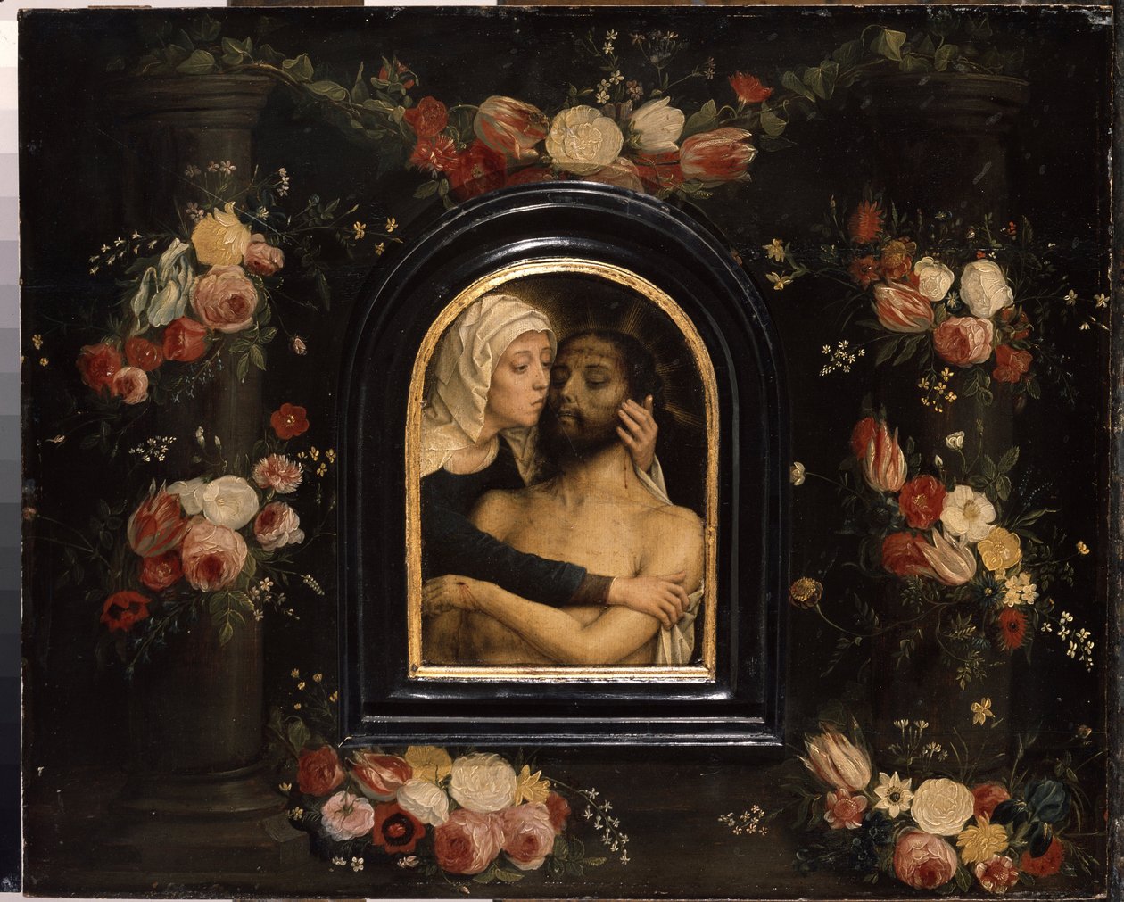 ""La deploration sur le christ mort"" (Lamentation over the Dead Christ) Målning av Gerard David (cirka 1460-1523) Mått 36x44,5 cm Eremitagemuseet, Sankt Petersburg av Gerard David