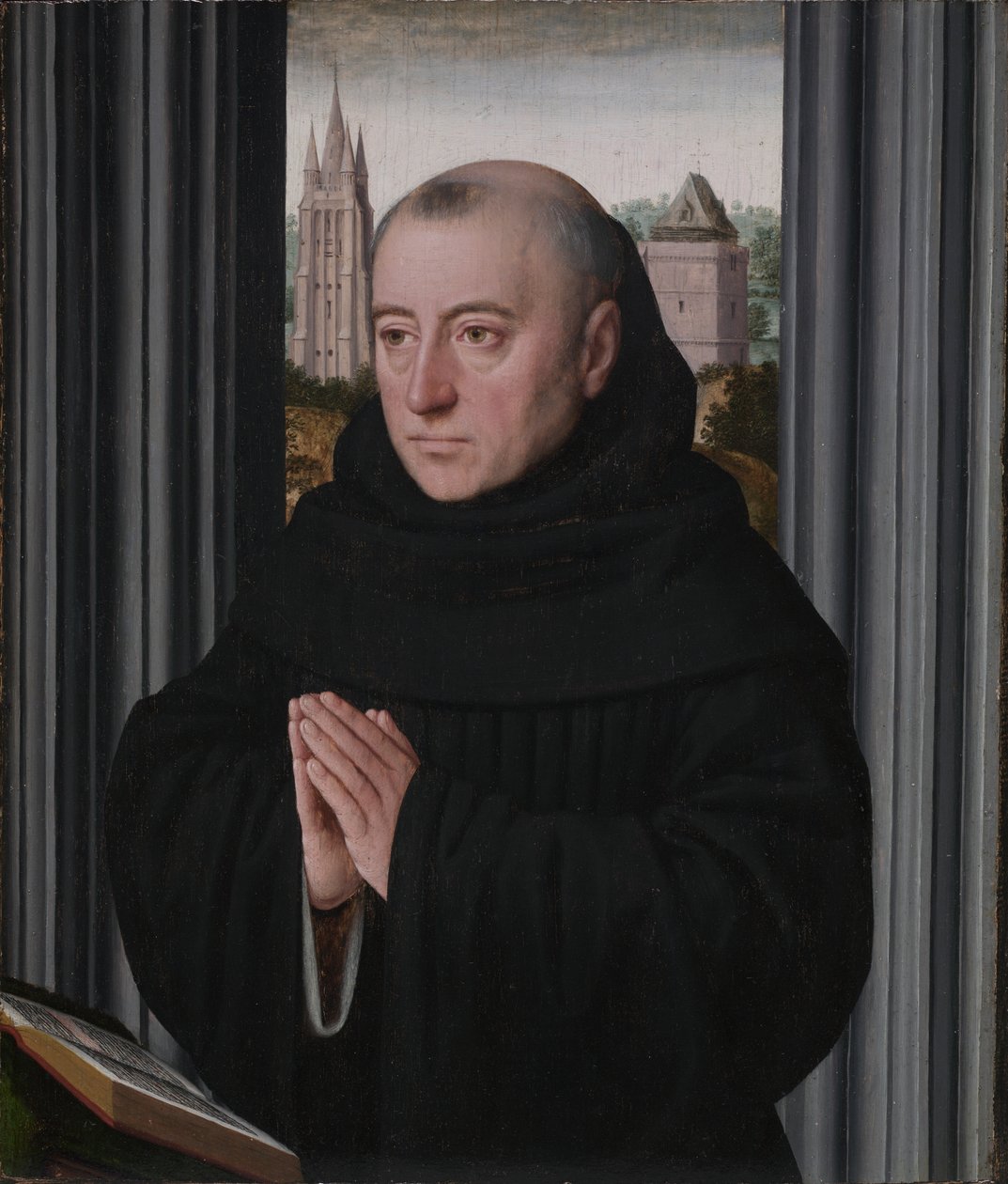 Porträtt av en munk, tidigt 1500-tal (olja på trä) av Gerard David