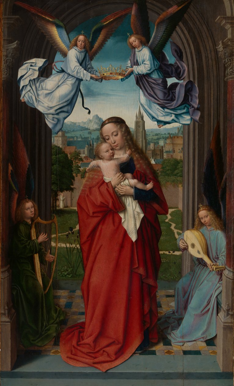 Jungfru och barn med fyra änglar, ca. 1510-15. av Gerard David