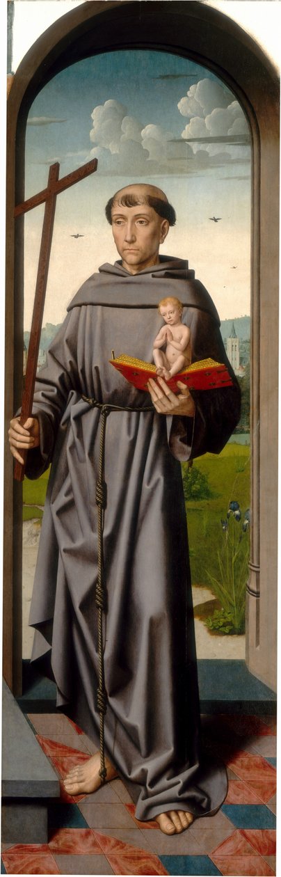 Saint Anne-altartavlan: Sankt Antonius av Padua [höger panel] av Gerard David and Workshop