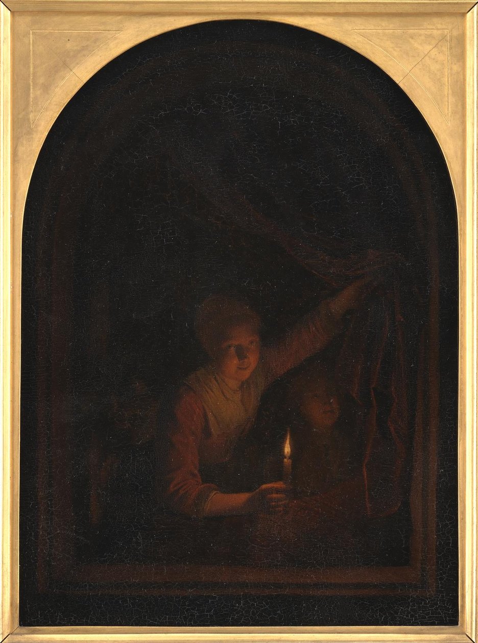 Flicka med ett ljus av Gerrit Dou