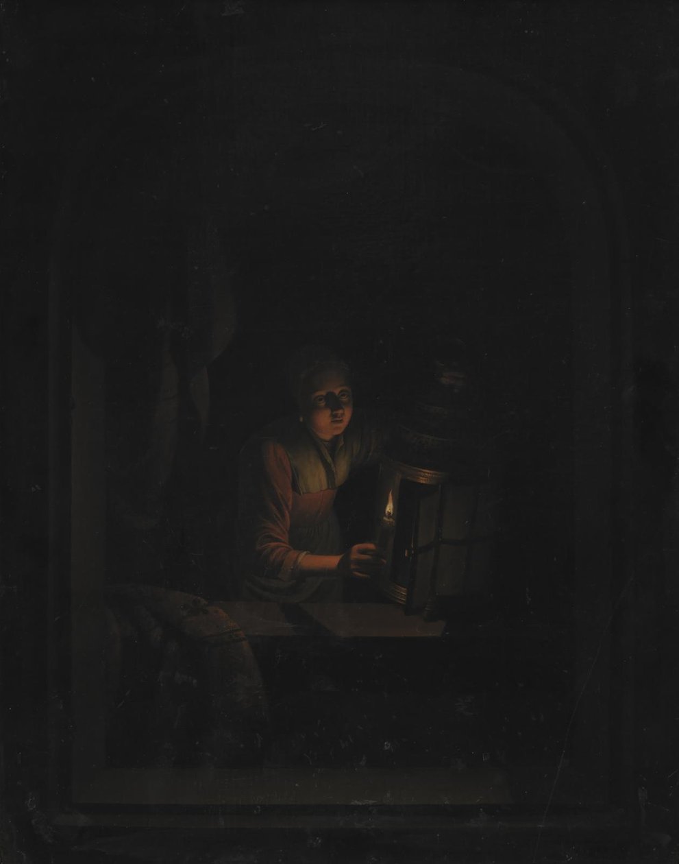 Flicka med ett ljus av Gerrit Dou