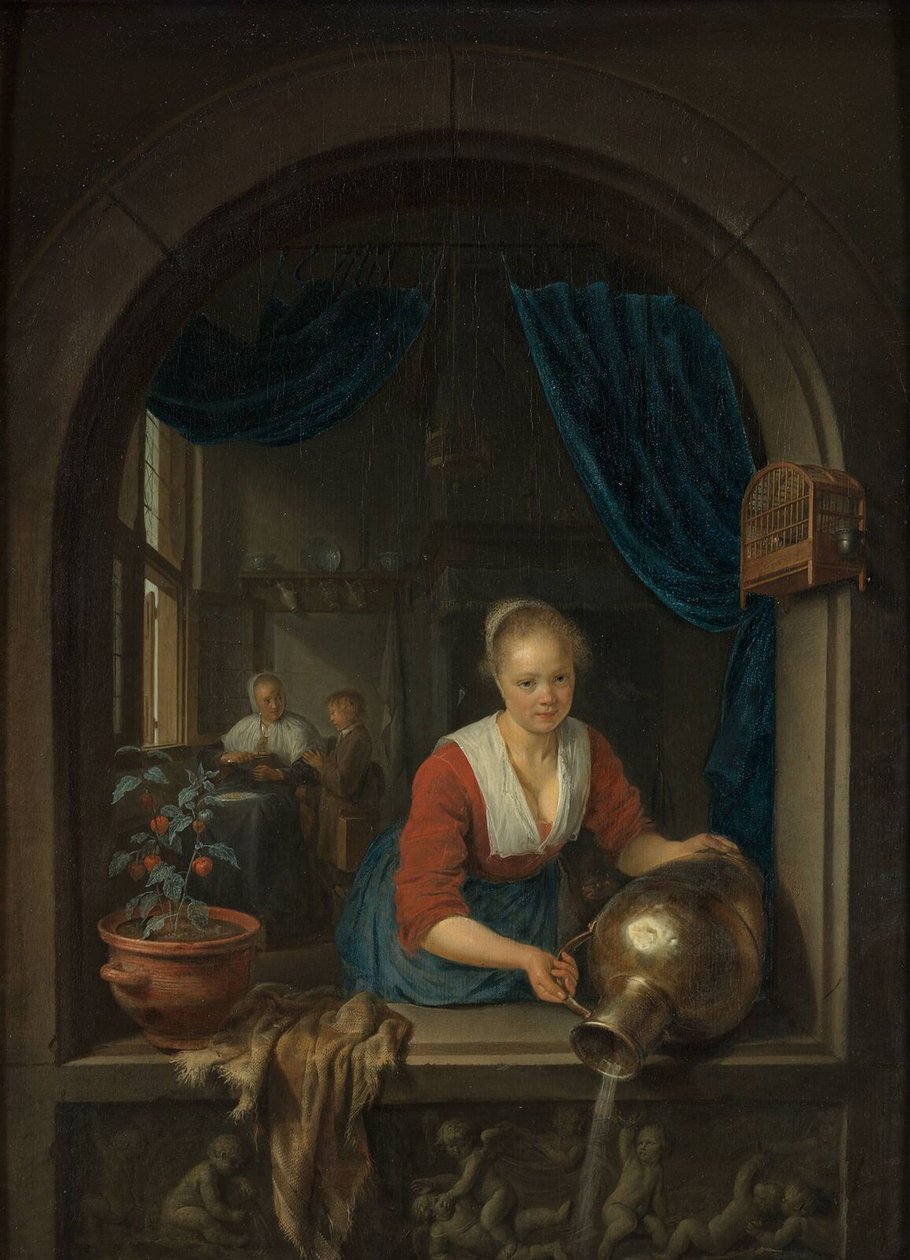 Piga vid fönstret, c. 1660 av Gerrit Dou