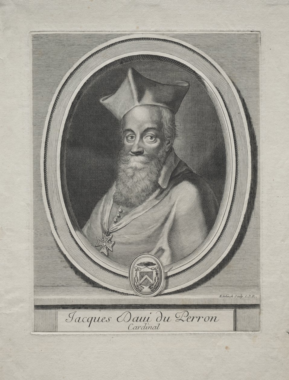 Kardinal Jacques Davey Duperron av Gérard Edelinck
