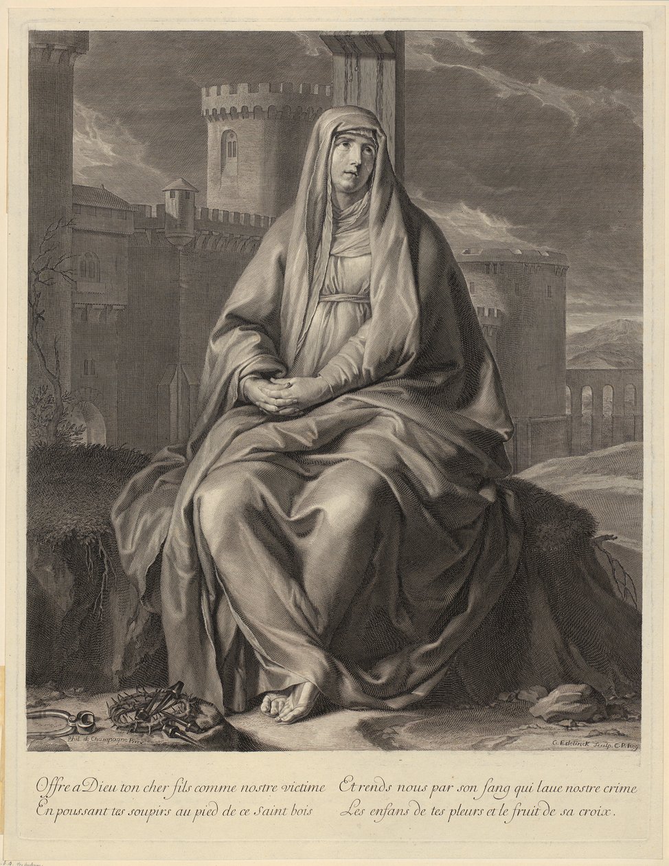 Porträtt av Charles-Maurice Le Tellier av Gérard Edelinck