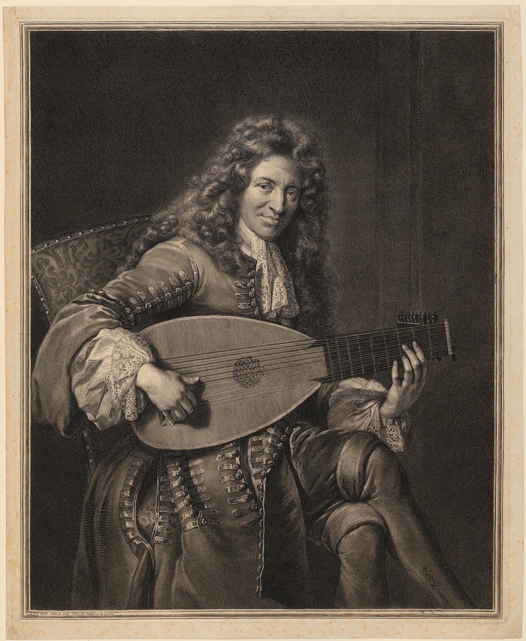Porträtt av Charles Mouton av Gérard Edelinck