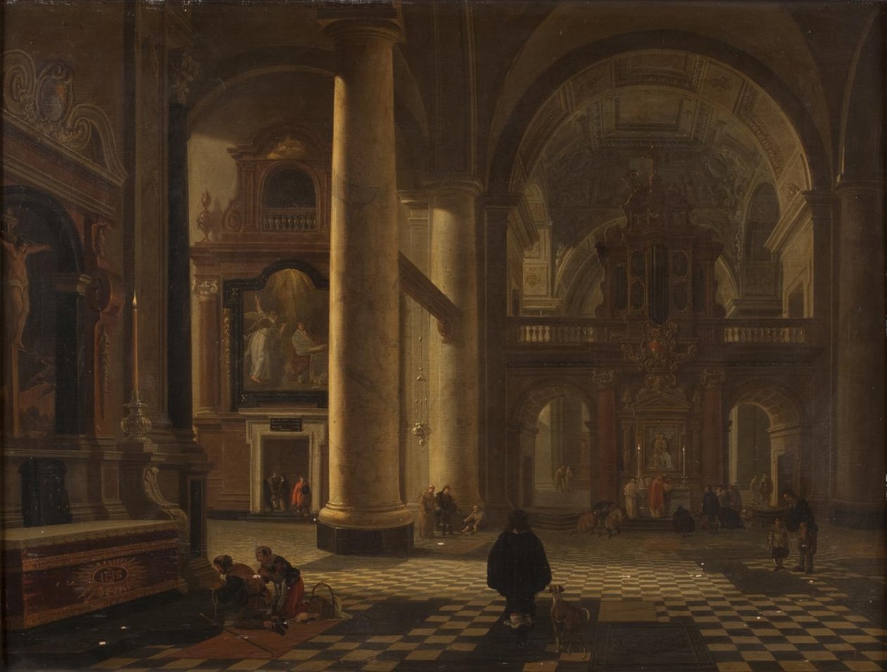 Interiör av en katolsk kyrka av Gerard Houckgeest