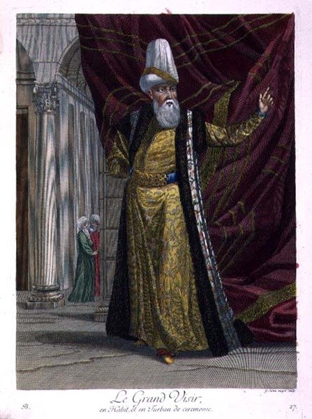 Storvisiren, i ceremoniella dräkter och turban av Gerard Jean Baptiste Scotin