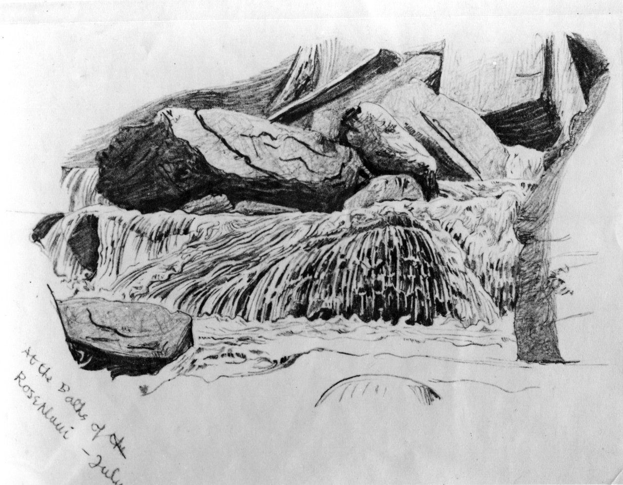 At the Baths of Rosenlaui- juli, c.1867 (penna på papper) av Gerard Manley Hopkins