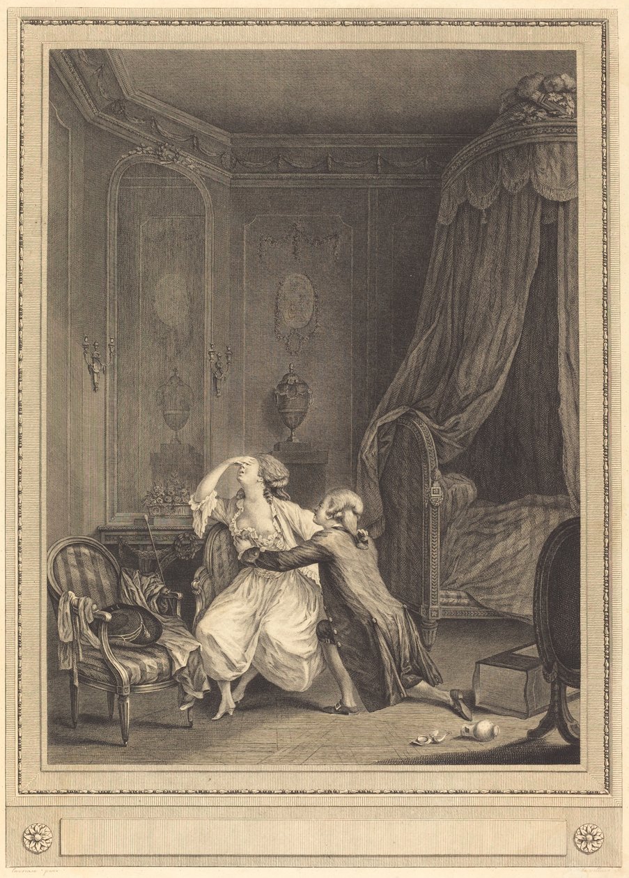 Sen omvändelse av Gerard Rene Le Vilain after Nicolas Lavreince