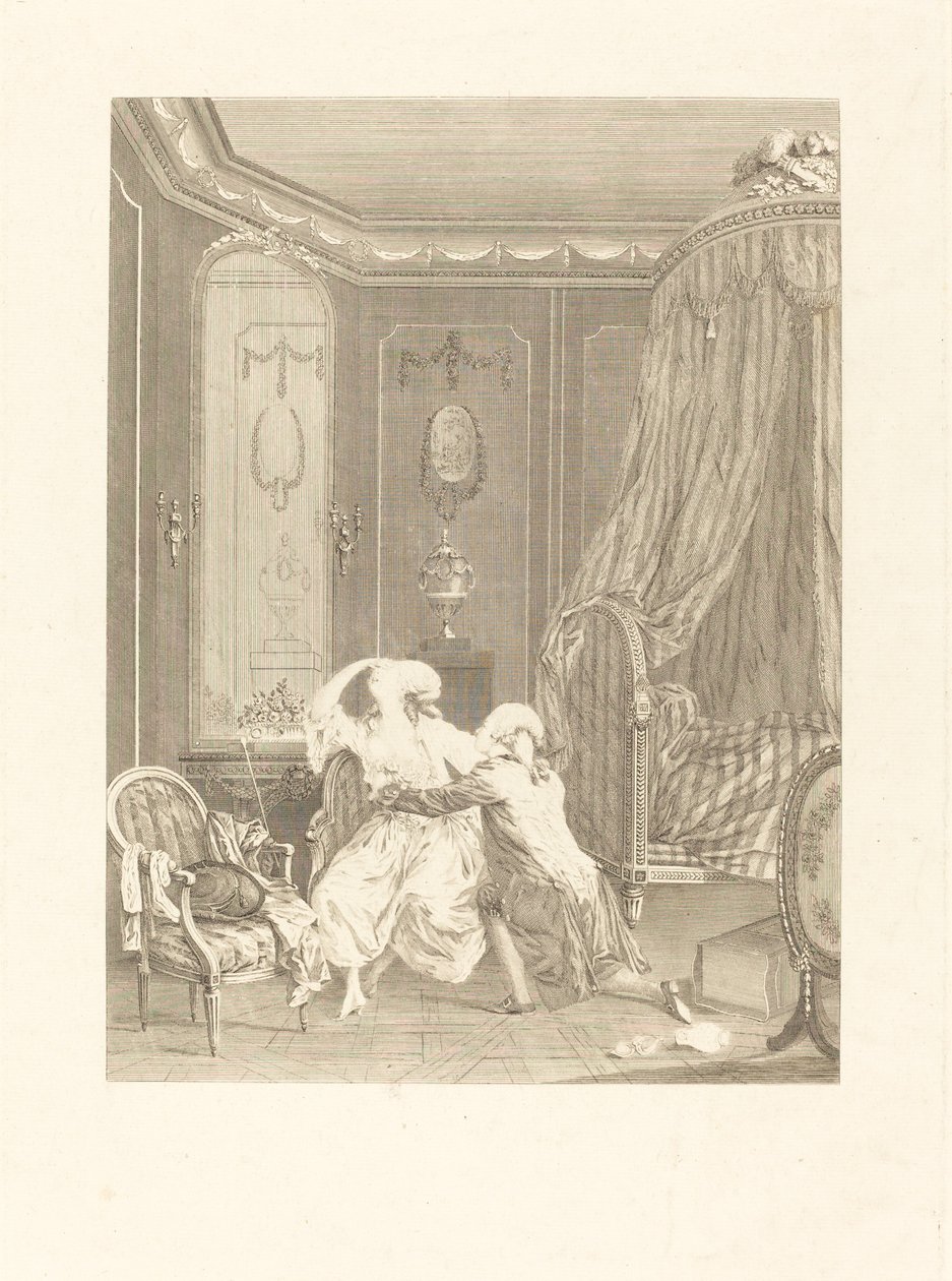 Sen omvändelse av Gerard Rene Le Vilain after Nicolas Lavreince