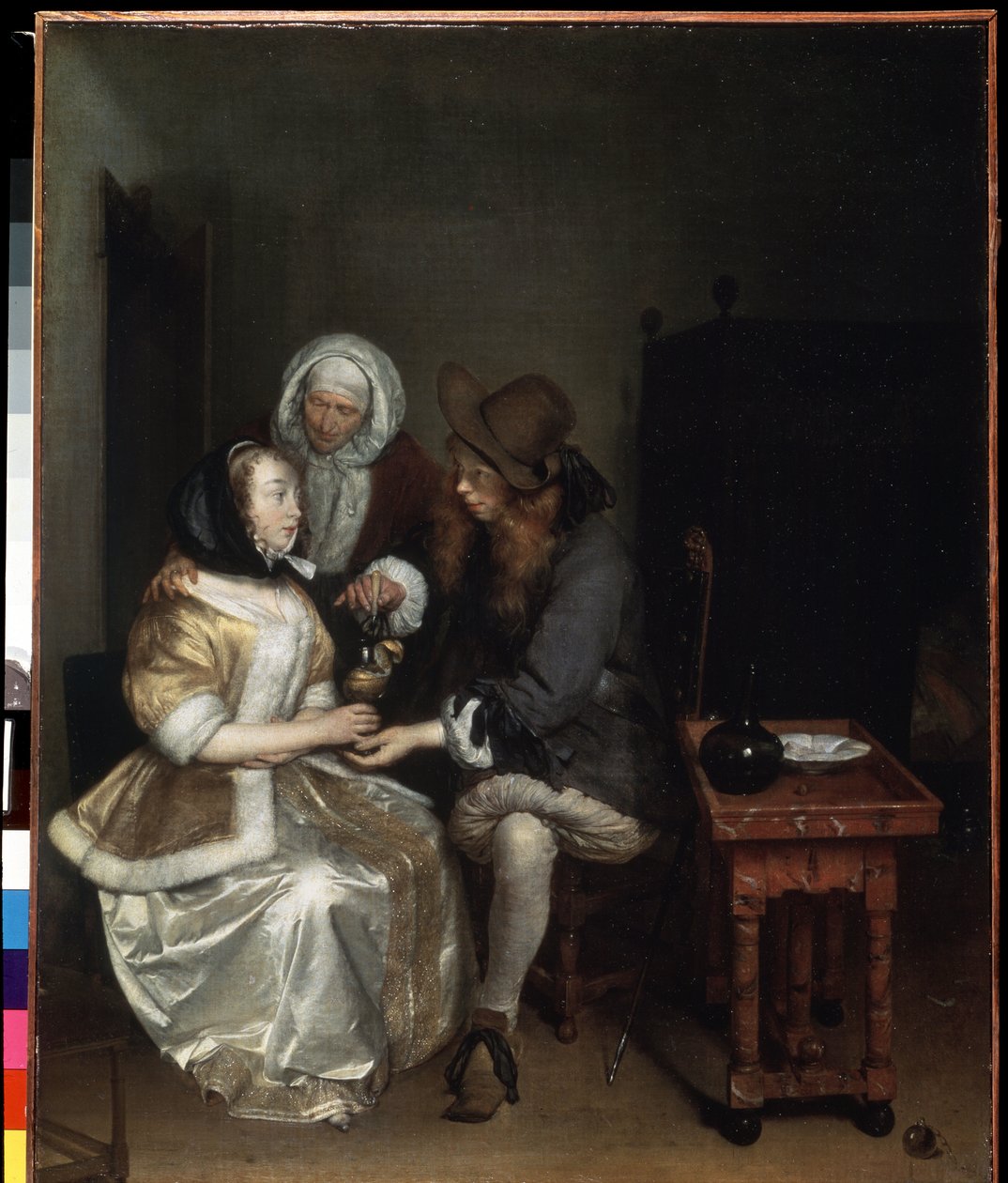 Ett glas lemonad. Målning av Gerard Ter Borch den yngre (1617-1681). Olja på duk, 67 x 54 cm, ca 1660. Holländsk konst, barockkonst. Eremitagemuseet, Sankt Petersburg. av Gerard Terborch